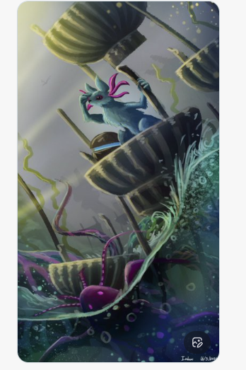 Creature in a surreal industrial environment